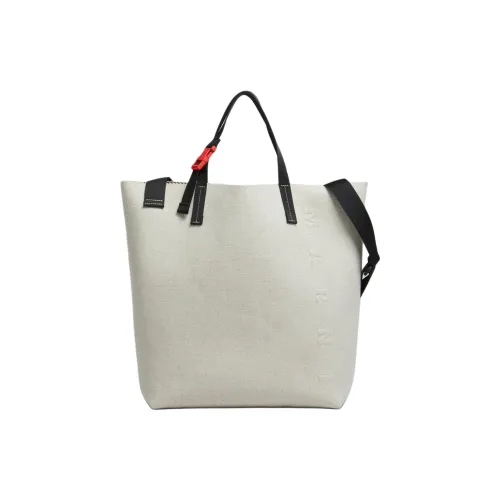 MARNI Tribeca Хлопок с льном Тоут Сумка Сумка для покупок Сумка Унисекс Белый
