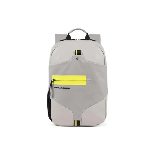 PIQUADRO Рюкзак из нейлона и коровьей кожи мужской серый