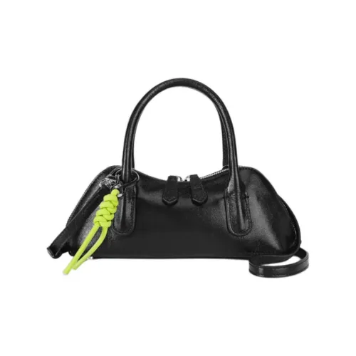 DEERE JACK Коровья кожа Портативная Сумка через плечо Сумка на плечо Маленькая Женская Черная