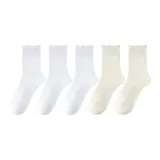 5 пар (Чисто белый X3 + Молочный белый X2)