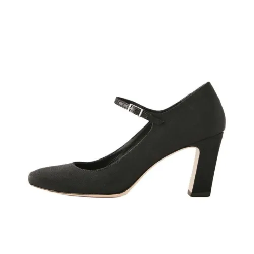 Reformation Manuela Грубый каблук Туфли Мэри Джейн 7,5 см Женские Черные