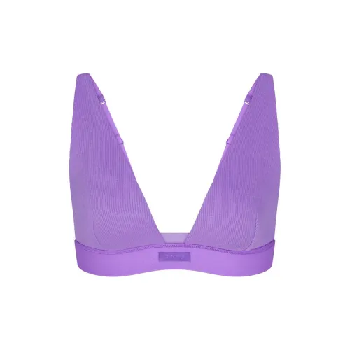 SKIMS Хлопок Rib Plunge Бюстгальтер Женский Ultra Violet Ультрафиолет