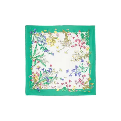 GUCCI Шелковые шарфы Женские Белый Многоцветный