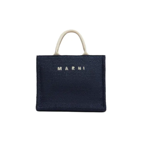 MARNI Cotton с полиамидной тканью тоут-сумка сумка для покупок маленькая сумка женская синяя