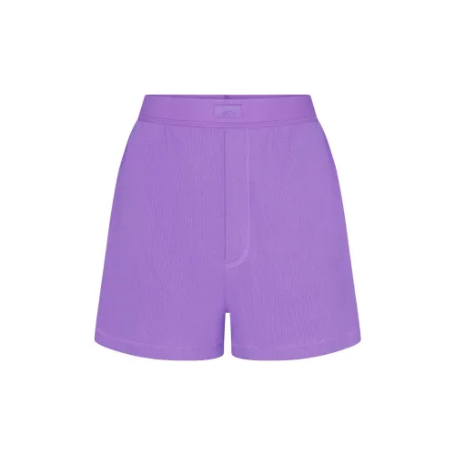 SKIMS Хлопок Ribbed Loose Boxers Женские 1 Пачка Ultra Violet Ультрафиолет