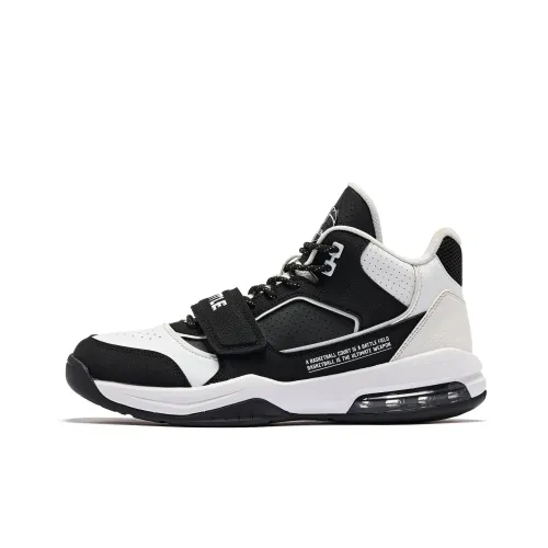 QIAODAN Амортизаторы Lower Skirt Устойчивый к истиранию MID Топ Баскетбольные кроссовки Мужской Черный Белый Серый