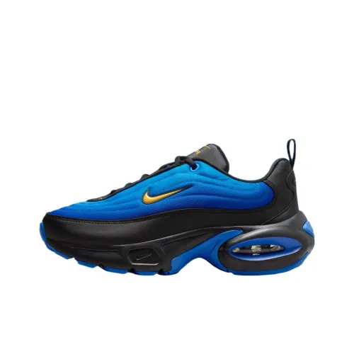Nike Air Max Portal Беговые кроссовки Низкий топ Черный/Гоночный синий Университетский Золотой Женские