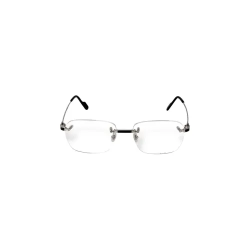 Cartier Металл Нерегулярная форма Оправы для очков Унисекс Серебряный