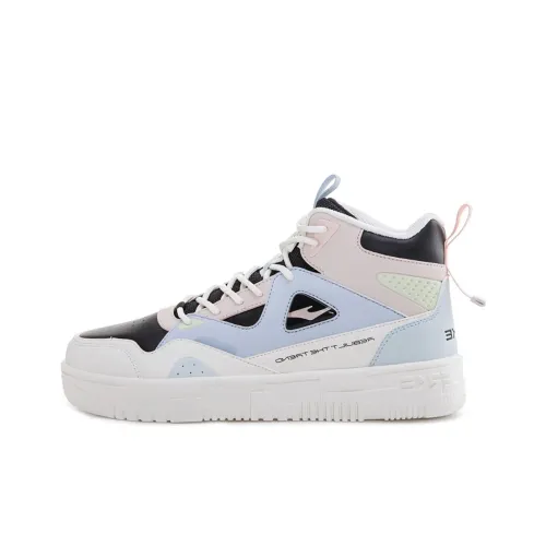 Erke Slip-Resistant Abrasion-Resistant High Top Skateboard Shoes Women's Black White Blue Эрке противоскользящие устойчивые к истиранию высокие топы скейтборд обувь для женщин черный белый синий