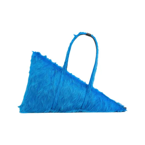 MARNI Сумка из телячьей кожи с волосами теленка мужская синяя