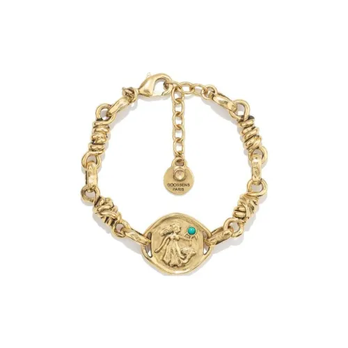 Goossens 24K Золотой Покрытый Латунь Бирюза Натуральный Кристалл Браслеты Женские Золото