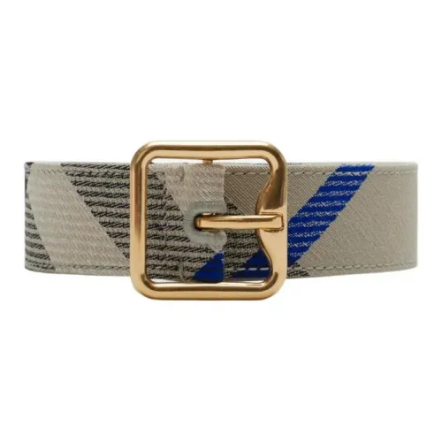 Burberry Логотип Бренда Полиэстер Кожаные Ремни Женские Моховый Зеленый Ширина 3 см