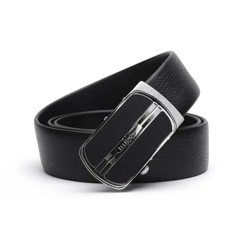 ELLE HOMME Мужской автоматический ремешок с застежкой модный с кожаными вставками стальной замок ремешки из коровьей кожи мужской черный ширина 3,7 см