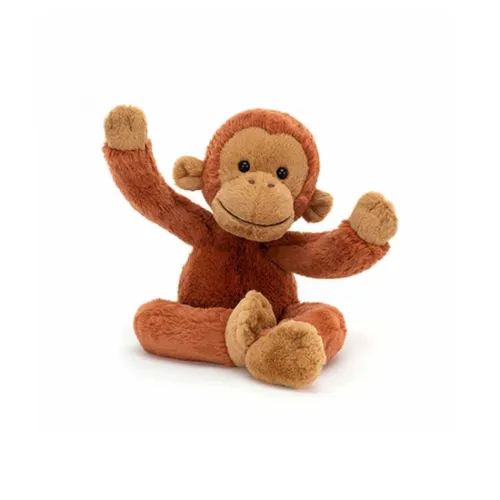 JELLYCAT Long Legs Collection Pongol Красная Кукла Горилла с Красивыми Волосами Плюшевая Кукла 35 см Высота