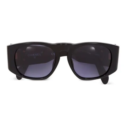 CHANEL Пластик Нерегулярная форма Солнцезащитные очки Женские Черный