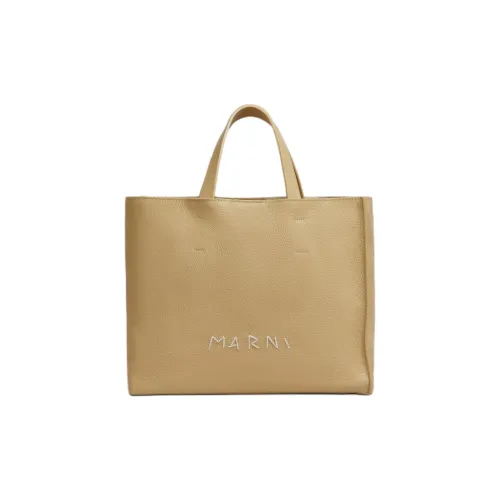MARNI Museo Soft Коровья кожа Тоут Сумка Сумка для покупок Сумка Маленькая Женская Бежевая