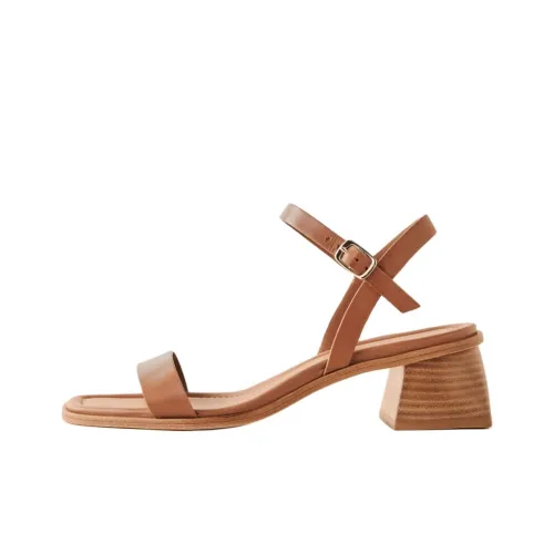 REFORMATION Stephanie One Ремешок Сандалии 5 см Женские Коричневый