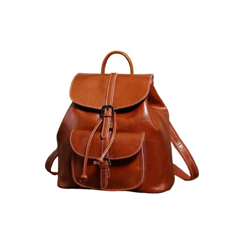 TTaG．baG Масляный воск Коровья кожа Рюкзак Женские