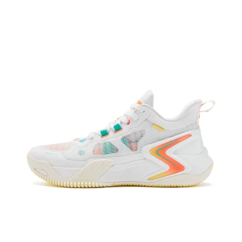 QIAODAN Баскетбольные кроссовки Low Top Jordan Белый/Внимание Привлекающий Розовый Мужской