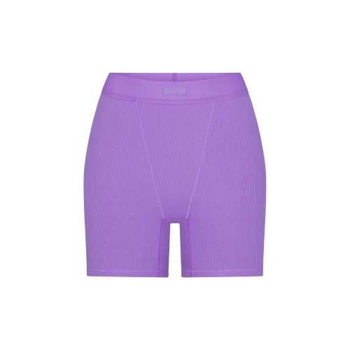 SKIMS Хлопок Rib Boxers Женские 1 Пачка Ultra Violet Ультрафиолет