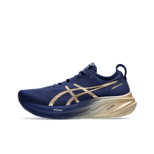 ASICS Gel Nimbus 26 Rebound Low Top Марафон Беговые кроссовки Мужские Темно-синие