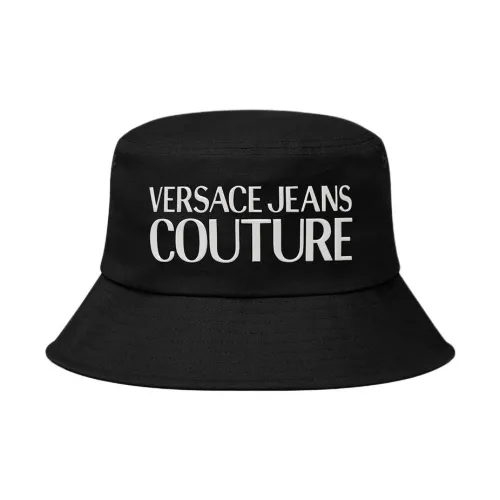 VERSACE Мужские хлопковые панамы черного цвета