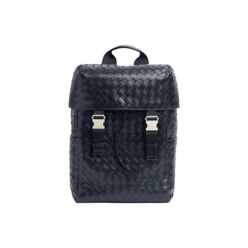 Bottega Veneta Intrecciato Телячья кожа Рюкзак Мужской Космический синий