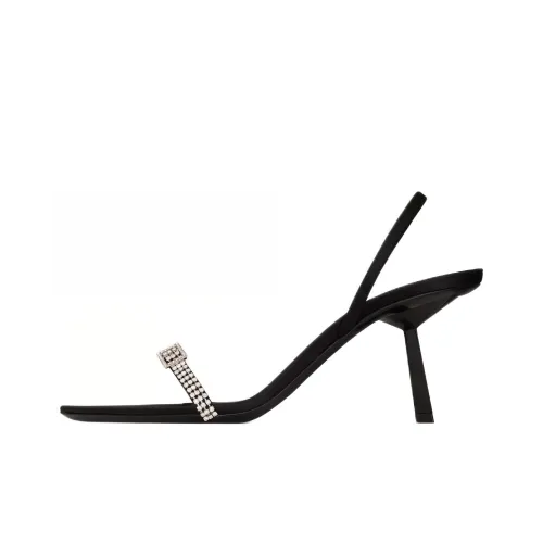 SAINT LAURENT One Ремень Сандалии 7,5 см Женские Черный