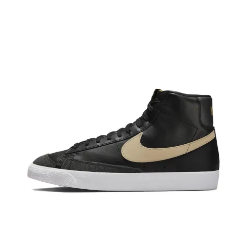 Nike Blazer Mid Slip Resistant Abrasion Resistant High Top Скейтборд Кроссовки Мужские Черный Золото