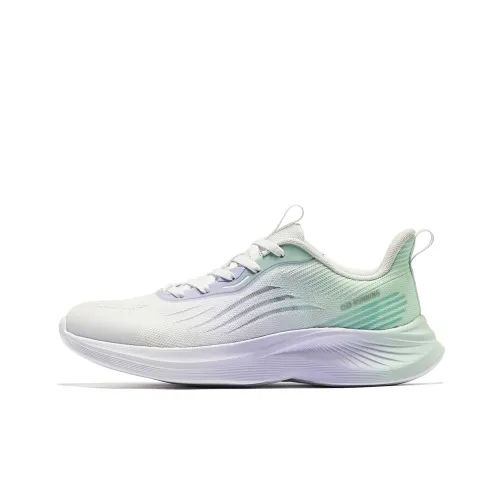 QIAODAN Sigh 4,0 Slip Устойчивый к истиранию Низкий Топ Беговые кроссовки Женские Фиолетовый Зеленый