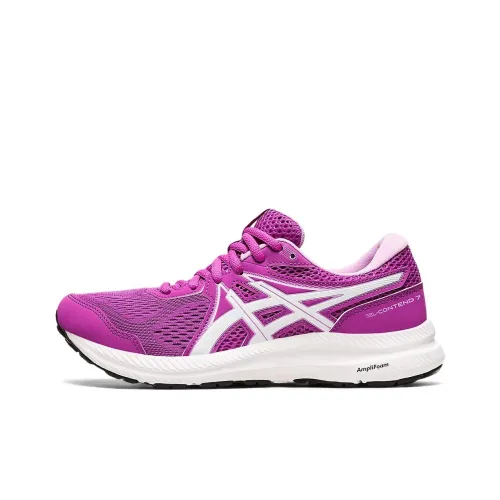 Asics Гель Contend 7 Амортизация Устойчивость к истиранию Поддержка Низкий Верх Беговые кроссовки Женские Фиолетовый
