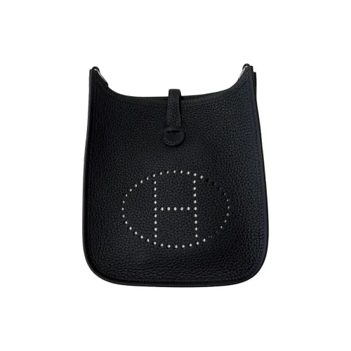 HERMES Evelyne Taurillon Clemence Коровья кожа Сумка через плечо Мини Женская Темно-синий