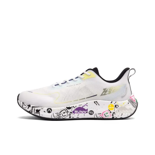 QIAODAN Flying Shadow 3,0 Поддерживающие и Эластичные Низкие Кроссовки для Бега Мужские Белые Желтые