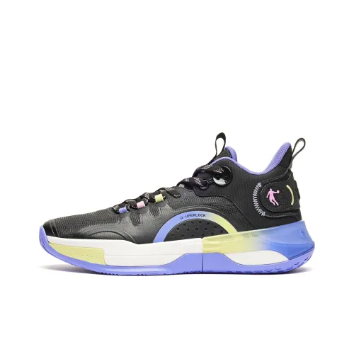 QIAODAN UH huh Дышащие Низкие Баскетбольные Кроссовки Мужские Черные Фиолетовые