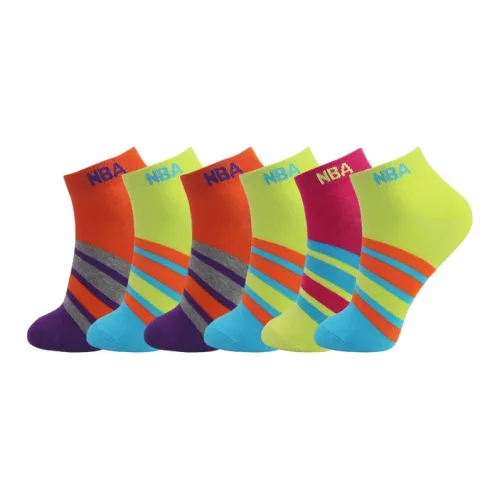 NBA 6 пар Неоново-желтых + Апельсиновых + Красных сливовых Женских носков
