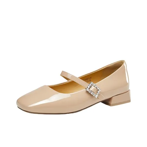 KANGNAI Квадратный каблук Mary Jane обувь 2,4CM женская