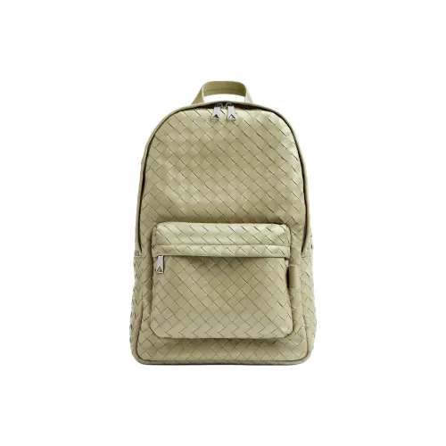 Bottega Veneta Серебряный Тип покрытия Коровья кожа Рюкзак Средний Мужской CAVE Каменно-зеленый