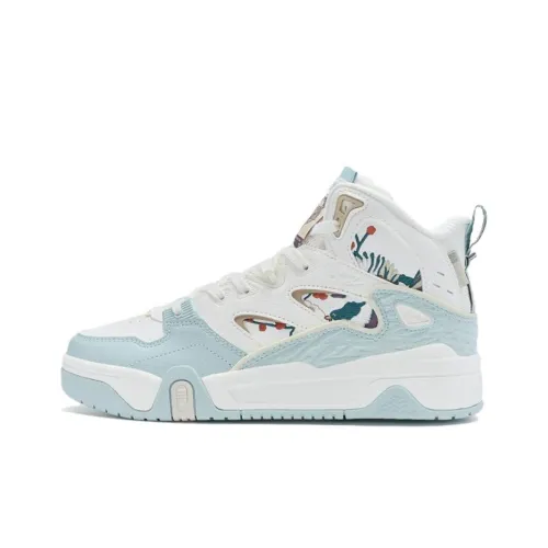 XTEP Праздник Весны Коллекция Легкий Высокий Топ Скейтборд Кроссовки Женские Белые Синие