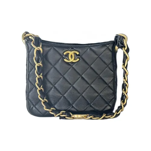 CHANEL Овчина Сумка через плечо Сумка на плечо Маленькая Женская Черная