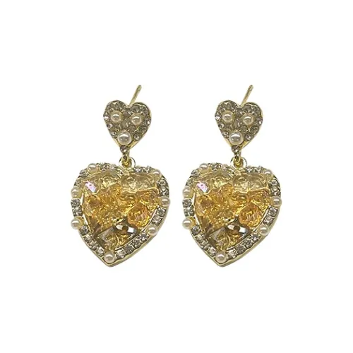 Yiru Сплав, Платировка, Искусственный хрусталь, Искусственный основной материал, Бусины, Серьги, Женские