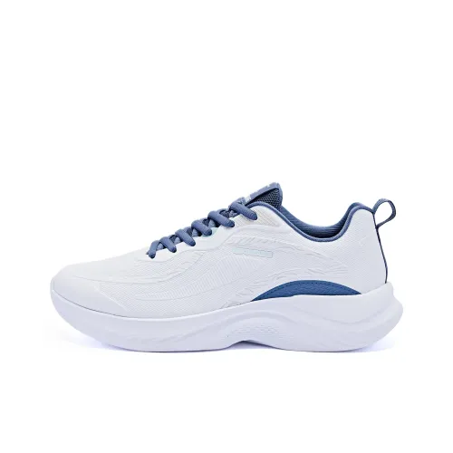 QIAODAN Амортизация Устойчивый к износу Водонепроницаемый Низкий Топ Беговые кроссовки Мужские Белый Синий