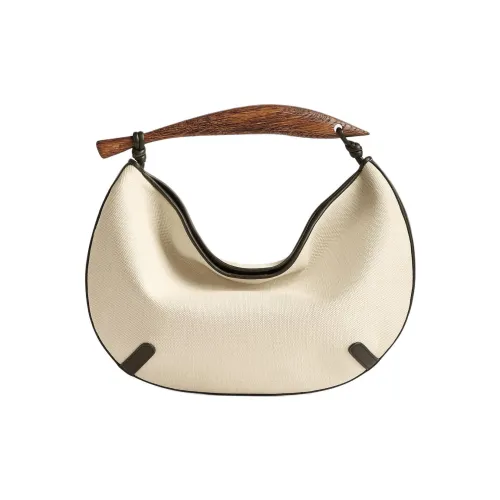 Bottega Veneta Sardine Холст Овечья кожа Холст Сумка Маленькая Женская Экрю