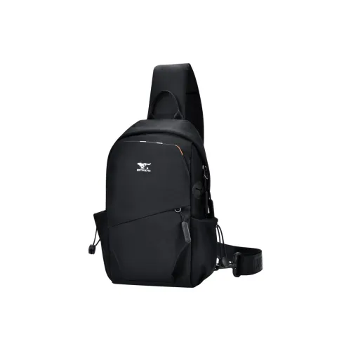 SEPTWOLVES Ткань Sling Сумка Сумка через плечо Сумка на плечо Стандартная Унисекс Черная