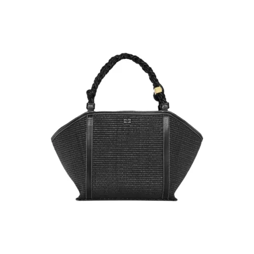 GANNI Raffia Bag Medium Women's Black