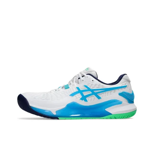 Asics Gel Resolution 9 Теннисные Кроссовки Низкие Белый/Синий Мужские