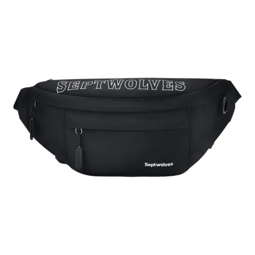SEPTWOLVES Ткань Бананка Сумка через плечо Сумка на плечо Стандартная Унисекс Черная