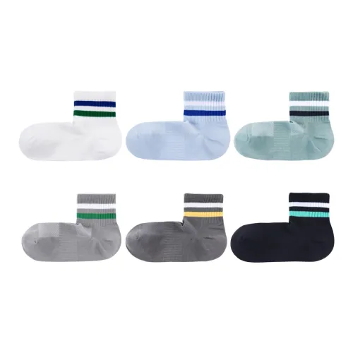 BAIQUTU 6 пар Белый+Синий+Зеленый+Светло-Серый+Темно-Серый+Черный Унисекс Носки