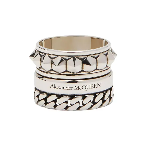 Alexander McQueen Латунь Кольца Мужские Серебряные