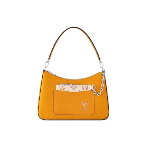 LOUIS VUITTON Гладкая коровья кожа портативная сумка через плечо женская золотая