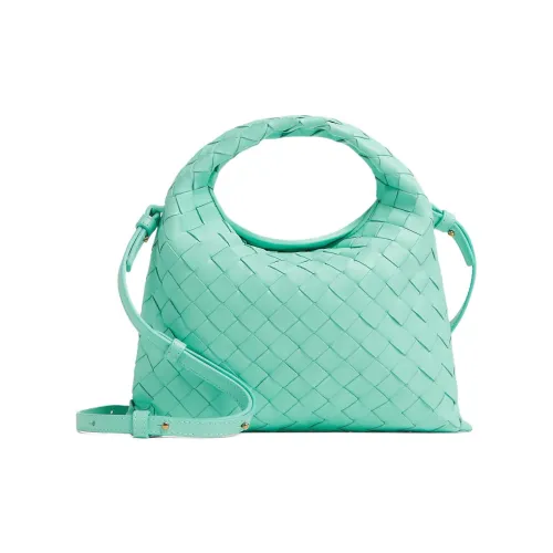 Bottega Veneta Intrecciato Телячья кожа Сумка Сумка через плечо Сумка через плечо Мини Женская Зеленая